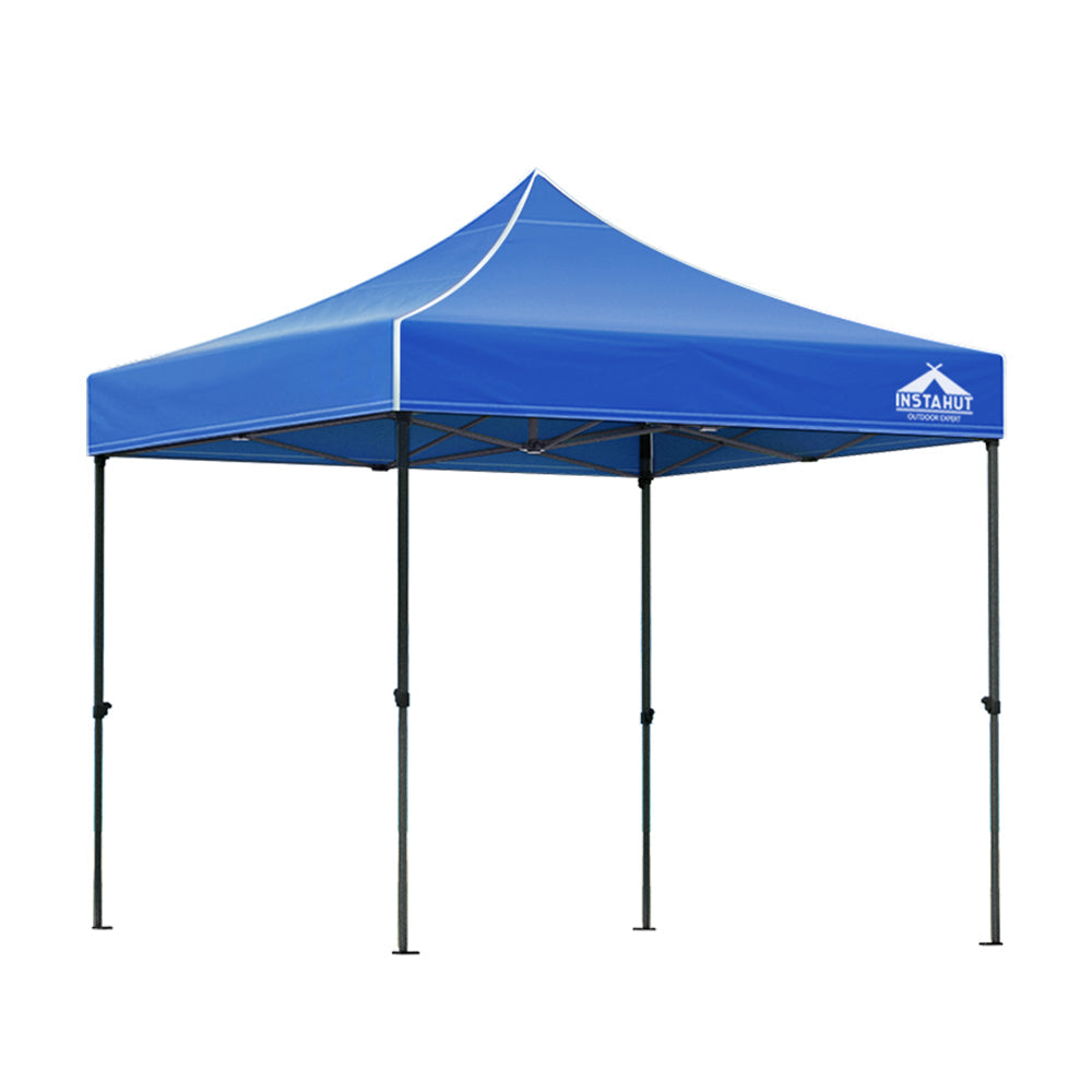 Instahut Gazebo Pop Up 3X3m W/Base Podx4 Marquee Folding Outdoor Wedding Camping Tent Shade Canopy Blue Gazebos & Pergolas