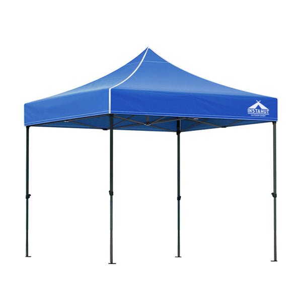 Instahut Gazebo Pop Up 3X3m W/Base Podx4 Marquee Folding Outdoor Wedding Camping Tent Shade Canopy Blue Gazebos & Pergolas