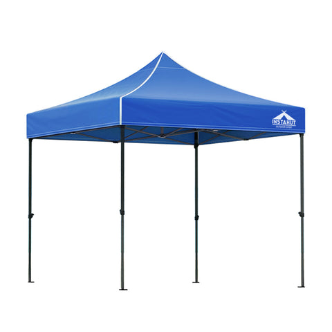 Instahut Gazebo Pop Up 3X3m W/Base Podx4 Marquee Folding Outdoor Wedding Camping Tent Shade Canopy Blue Gazebos & Pergolas