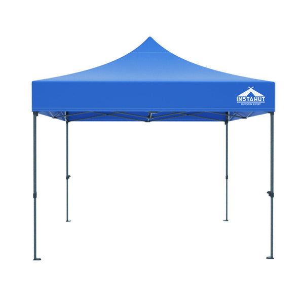 Instahut Gazebo Pop Up 3X3m W/Base Podx4 Marquee Folding Outdoor Wedding Camping Tent Shade Canopy Blue Gazebos & Pergolas