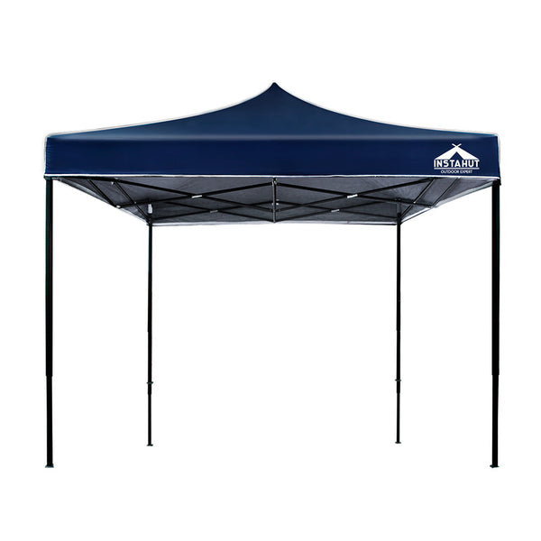 Instahut Gazebo Pop Up Marquee 3X3m Outdoor Tent Folding Wedding Gazebos Navy Gazebos & Pergolas