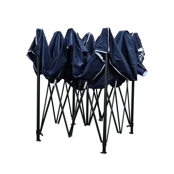 Instahut Gazebo Pop Up Marquee 3X3m Outdoor Tent Folding Wedding Gazebos Navy Gazebos & Pergolas