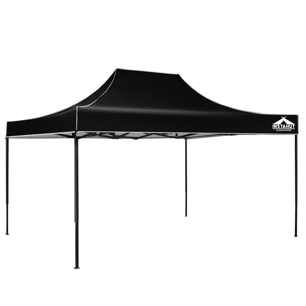 Instahut Gazebo Pop Up Marquee 3X4.5M Outdoor Tent Folding Wedding Gazebos Black Marquees