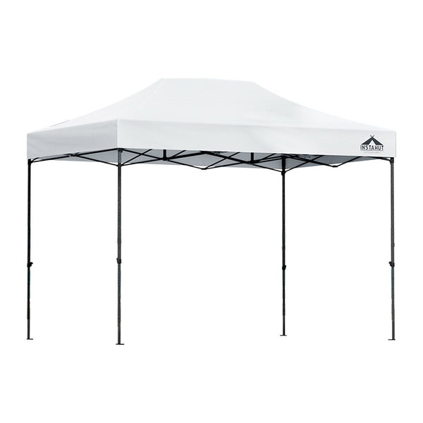 Instahut Gazebo Pop Up 3X4.5M W/Base Podx4 Marquee Folding Outdoor Wedding Camping Tent Shade Canopy White Gazebos & Pergolas