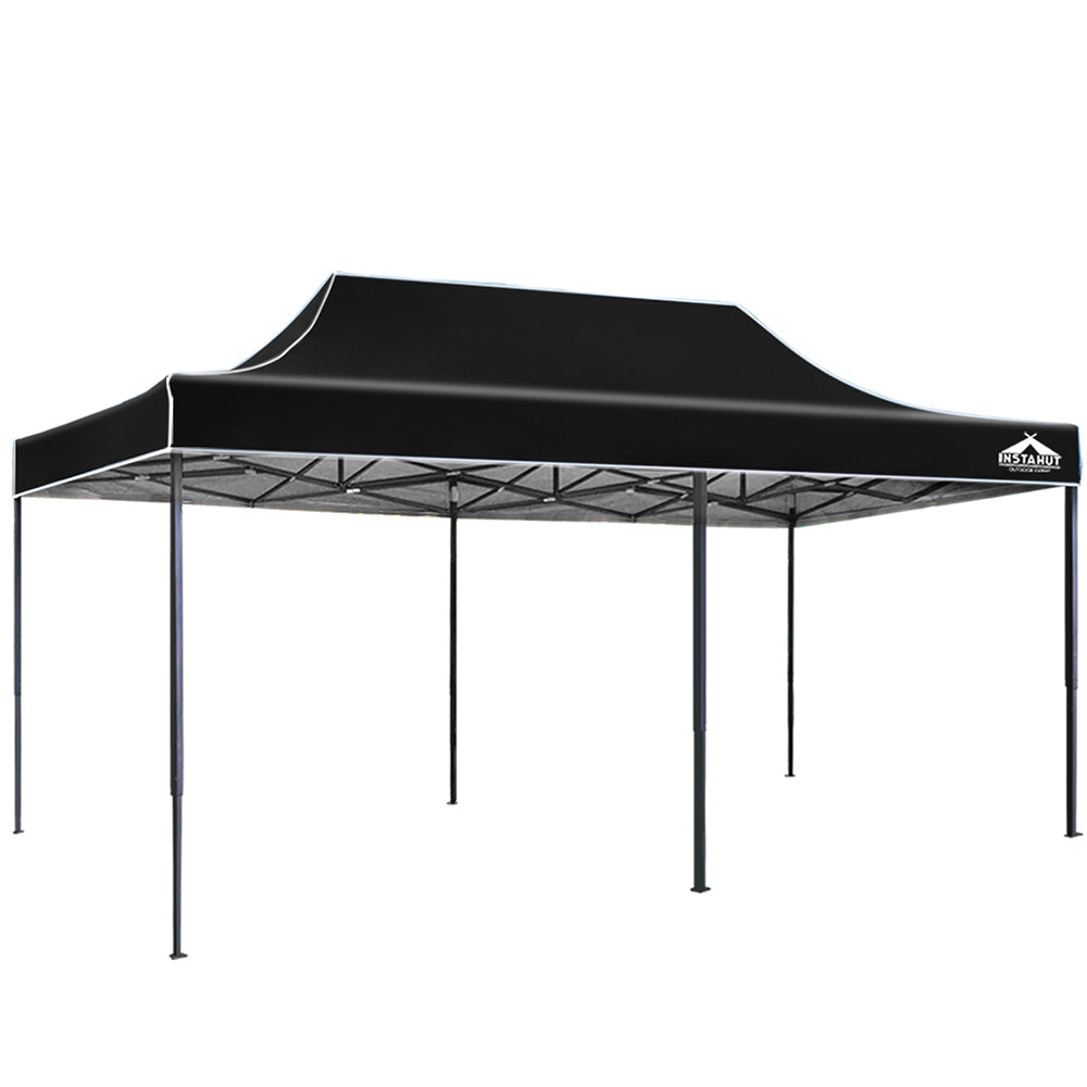 Instahut Gazebo Pop Up Marquee 3X6 Outdoor Wedding Gazebos Base Pod Kit Black Gazebos & Pergolas