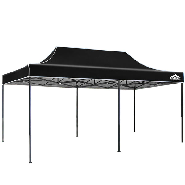 Instahut Gazebo Pop Up Marquee 3X6 Outdoor Wedding Gazebos Base Pod Kit Black Gazebos & Pergolas