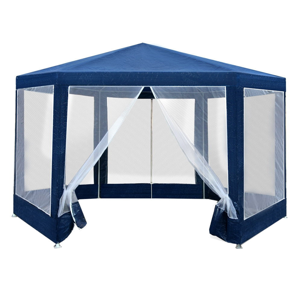 Instahut Gazebo Wedding Party Marquee Tent Canopy Outdoor Camping Gazebos Navy Gazebos & Pergolas