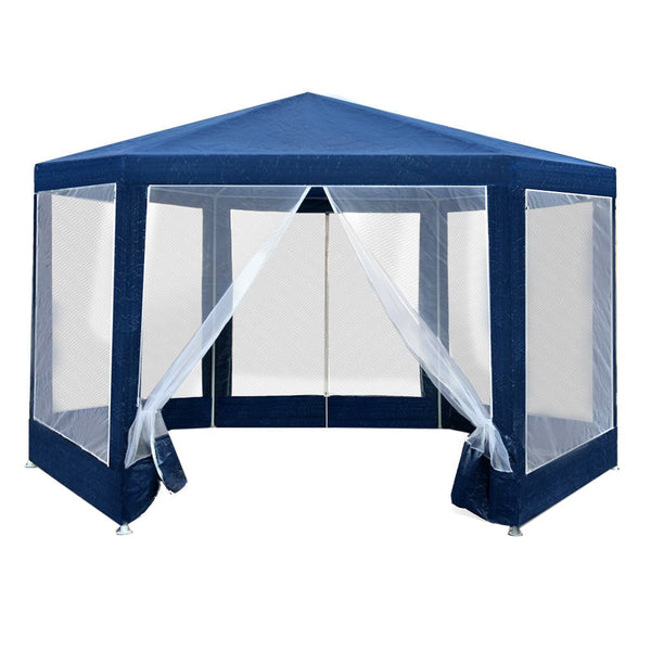 Instahut Gazebo Wedding Party Marquee Tent Canopy Outdoor Camping Gazebos Navy Gazebos & Pergolas