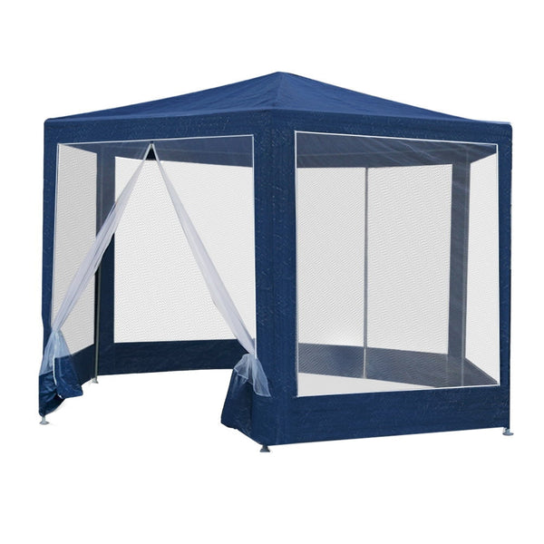 Instahut Gazebo Wedding Party Marquee Tent Canopy Outdoor Camping Gazebos Navy Gazebos & Pergolas