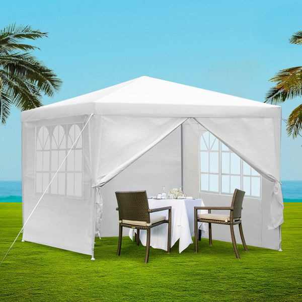 Instahut Gazebo 3X3 Outdoor Marquee Gazebos Wedding Party Camping Tent 4 Wall Panels Marquees