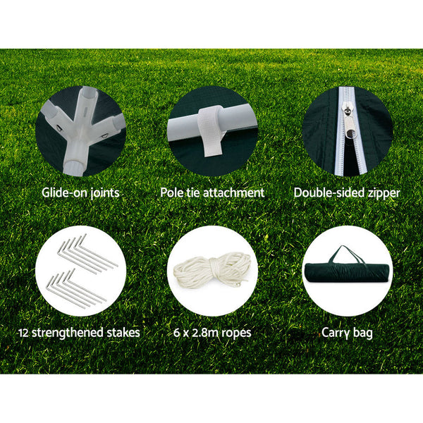 Instahut Gazebo 3X6 Outdoor Marquee Gazebos Wedding Party Camping Tent 4 Wall Gazebos & Pergolas