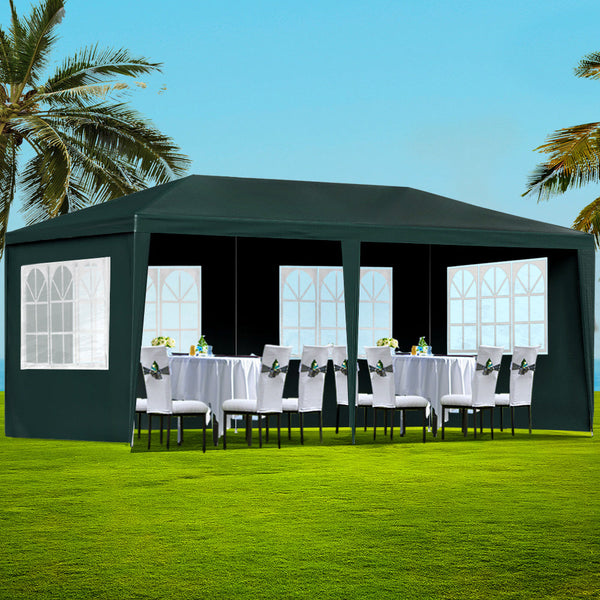 Instahut Gazebo 3X6 Outdoor Marquee Gazebos Wedding Party Camping Tent 4 Wall Gazebos & Pergolas