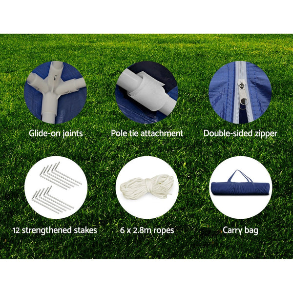 Instahut Gazebo 3X6 Outdoor Marquee Gazebos Wedding Party Camping Tent Wall Panels Marquees