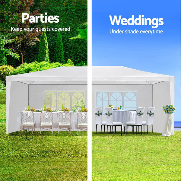 Instahut Gazebo Outdoor Marquee Wedding Gazebos Party Tent Camping White 3X6m Marquees