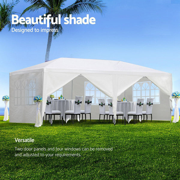 Instahut Gazebo Outdoor Marquee Wedding Gazebos Party Tent Camping White 3X6m Marquees