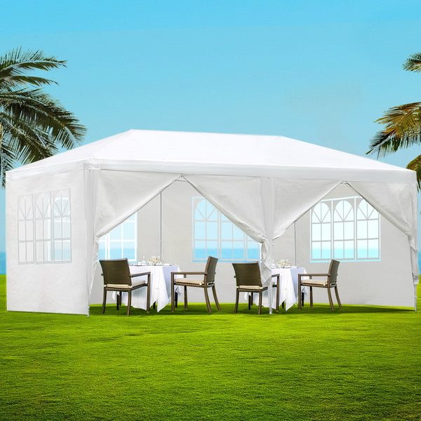 Instahut Gazebo Outdoor Marquee Wedding Gazebos Party Tent Camping White 3X6m Marquees