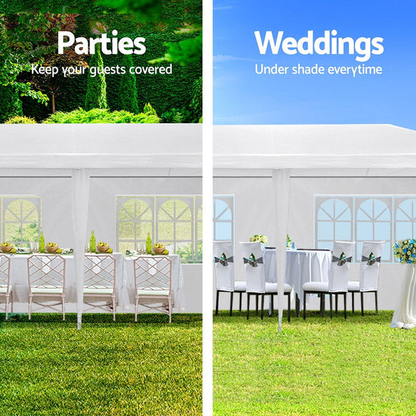 Instahut Gazebo 3X9 Outdoor Marquee Gazebos Wedding Party Camping Tent 8 Wall Panels Marquees