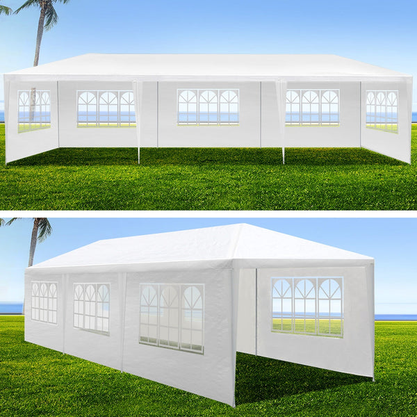 Instahut Gazebo 3X9 Outdoor Marquee Gazebos Wedding Party Camping Tent 8 Wall Panels Marquees