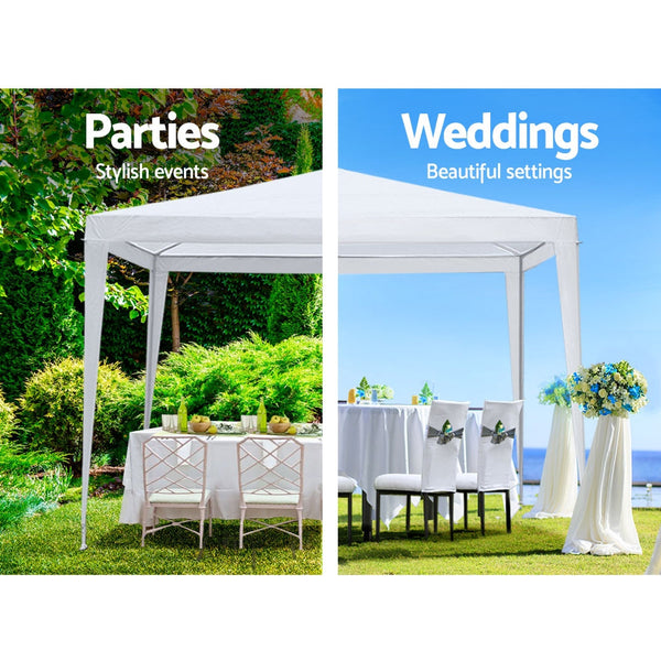 Instahut Wedding Gazebo Outdoor Marquee Party Tent Event Canopy Camping 3X3 White Gazebos & Pergolas