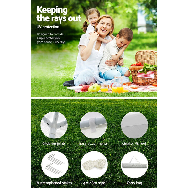 Instahut Wedding Gazebo Outdoor Marquee Party Tent Event Canopy Camping 3X3 White Gazebos & Pergolas