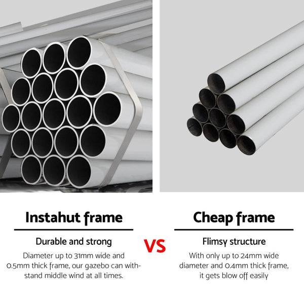 Instahut Gazebo 3X9 Wedding Party Marquee Tent Outdoor Event Camping Shade White Gazebos & Pergolas