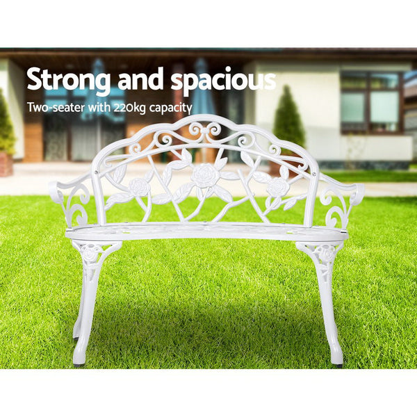 Gardeon Victorian Garden Bench White Patio Benches