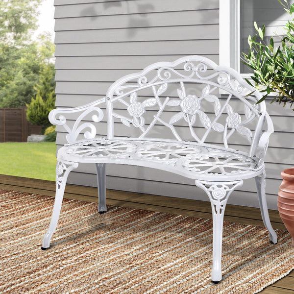Gardeon Victorian Garden Bench White Patio Benches