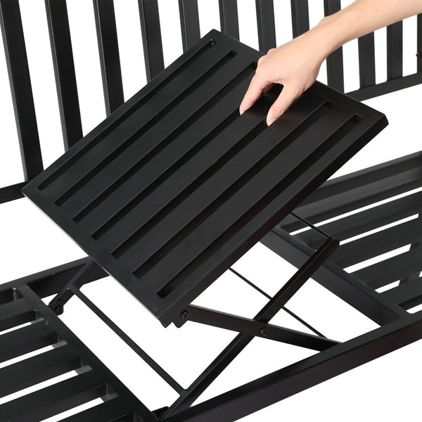 Gardeon Outdoor Garden Bench Seat Loveseat Steel Foldable Table Patio Furniture