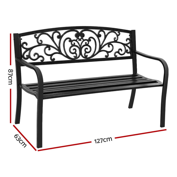 Gardeon Outdoor Garden Bench Black Patio Benches