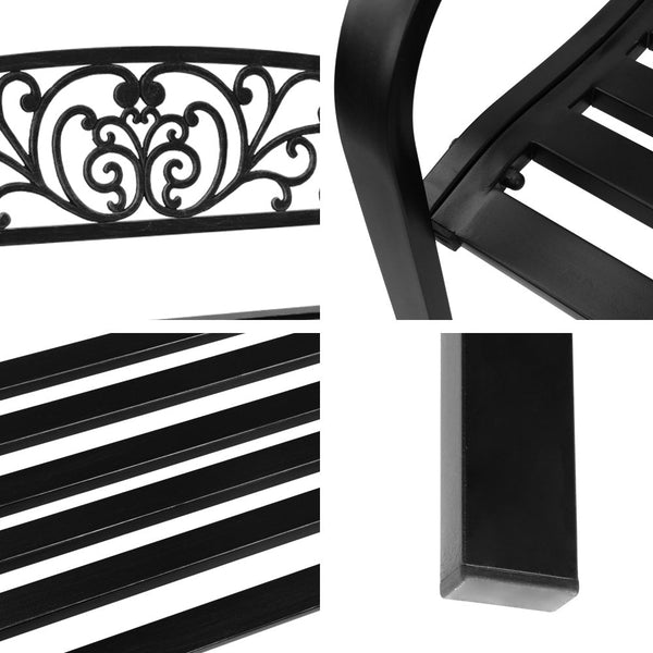 Gardeon Outdoor Garden Bench Black Patio Benches