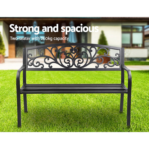 Gardeon Outdoor Garden Bench Black Patio Benches