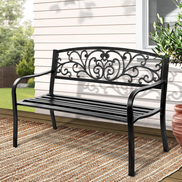 Gardeon Outdoor Garden Bench Black Patio Benches