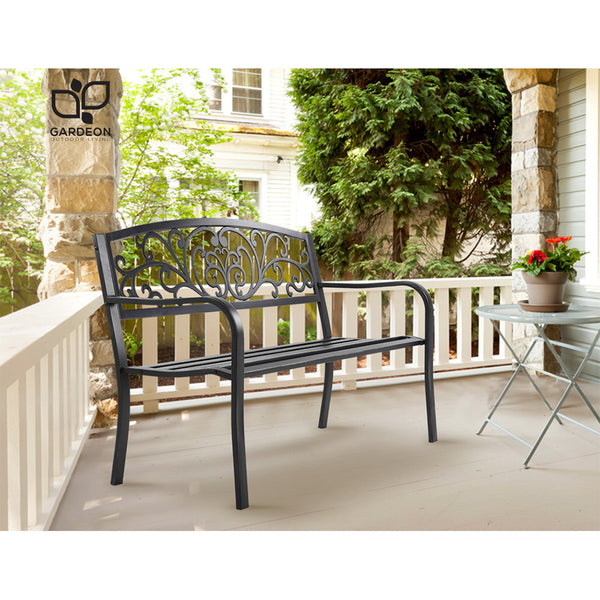 Gardeon Outdoor Garden Bench Black Patio Benches