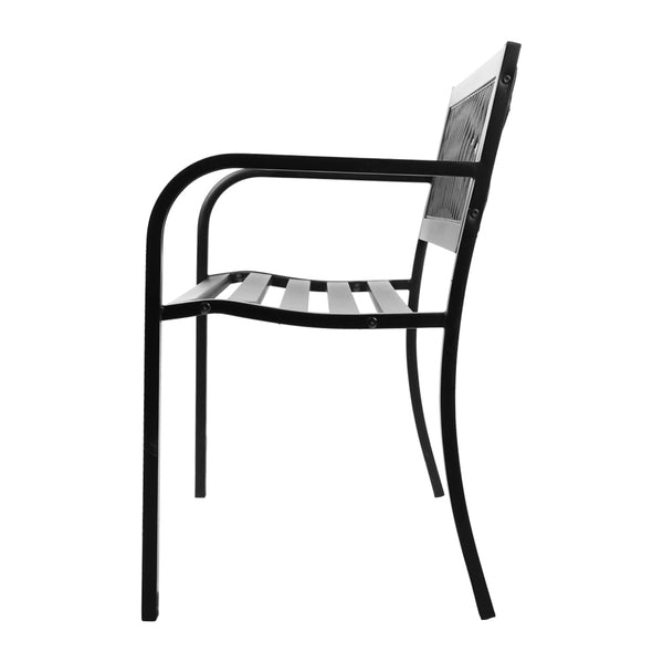 Gardeon Steel Modern Garden Bench Black Patio Benches