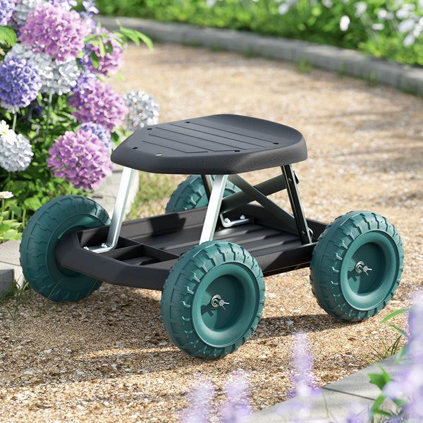 Gardeon Garden Cart Rolling Stool With Wheels Gardening Helper Seat Farm Yard Garden Kneelers & Seats