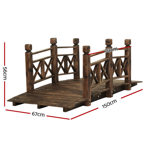 Gardeon Garden Ornaments Rustic Bridge Decor Outdoor Decoration Yard Garden Bridges