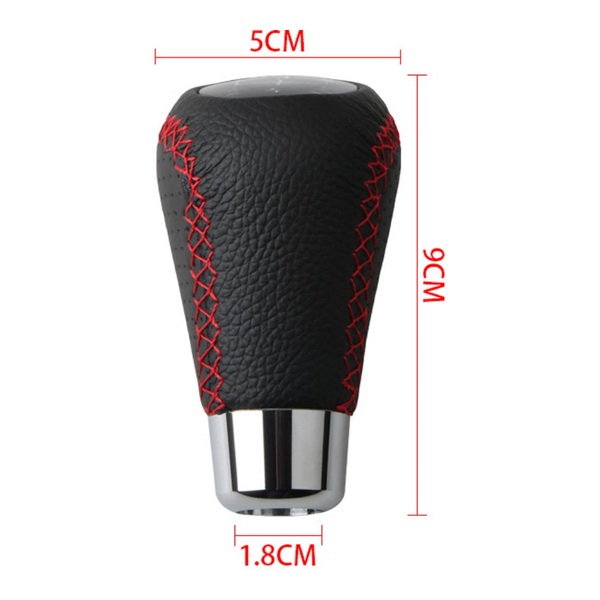 Gear Shift Lever Manual 5 Speed Transmission Black Leather Stitching Universal (Blue) Other Car Interior