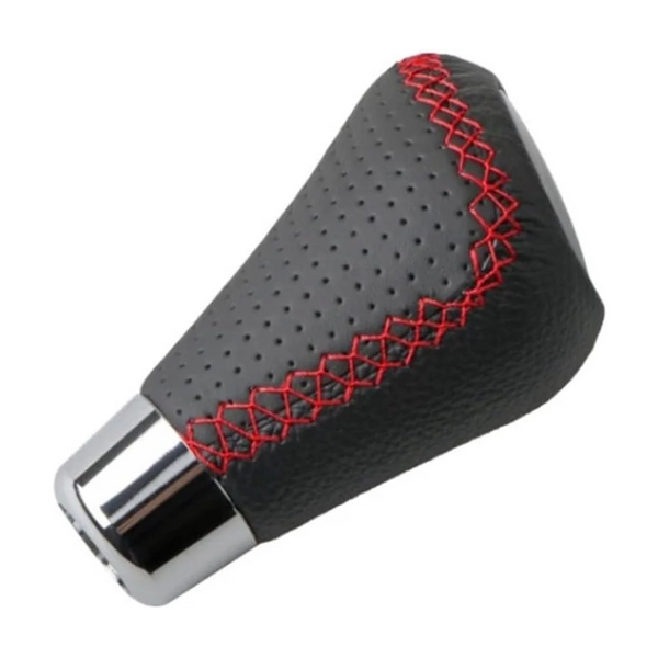 Gear Shift Lever Manual 5 Speed Transmission Black Leather Stitching Universal (Blue) Other Car Interior