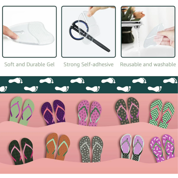 Gel Metatarsal Pads For Flip Flops Thong Sandals Ball Of Foot Cushion Inserts Relieve All Day Forefoot Pain Women And Men (Clear 3 Pairs) Footwear