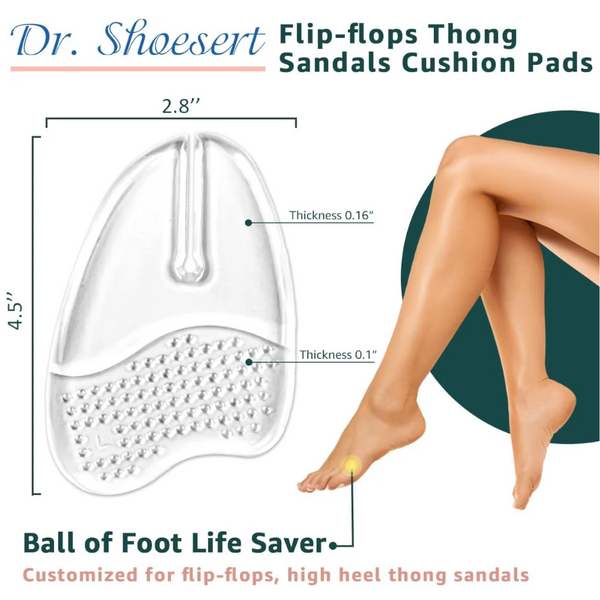 Gel Metatarsal Pads For Flip Flops Thong Sandals Ball Of Foot Cushion Inserts Relieve All Day Forefoot Pain Women And Men (Clear 3 Pairs) Footwear