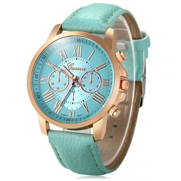 Veile Studios Bright Colours Leather Band Ladies Fashion High Quality Women's Quartz Watch Watches