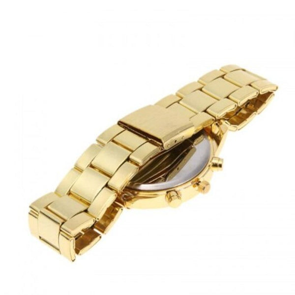 Veile Studios Fashion Ladies Diamond Steel Business Watch Golden Watches