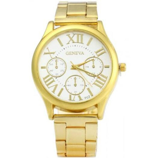Veile Studios P07 Golden Case Quartz Watch With Stainless Steel Band For Men Watches