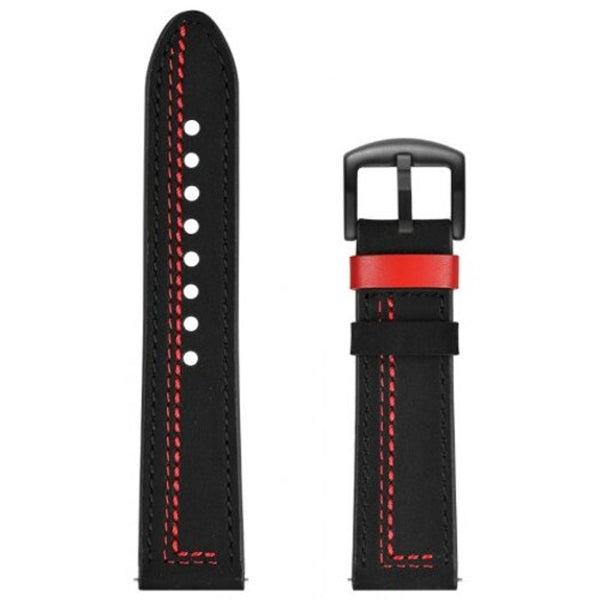 Genuine Leather Strap For Xiaomi Amazfit 2 / 2S Replacement Belt Black Watch Bands