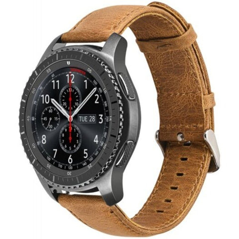 Genuine Leather Strap Watch Band For Samsung Gear S3 Classic / Frontier Light Brown