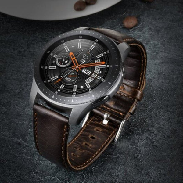 Genuine Leather Watch Band Bracelet Wrist Strap For Amazfit Gtr 42Mm Deep Coffee Watch Bands