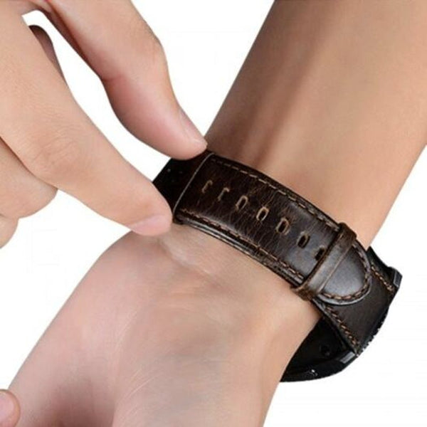 Genuine Leather Watch Band Bracelet Wrist Strap For Amazfit Gtr 42Mm Deep Coffee