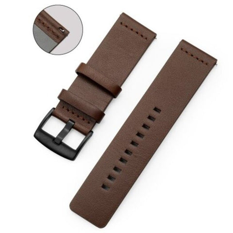 Genuine Leather Watch Band Wrist Strap For Garmin Vivoactive 3 / Vivomove Hr Brown Watch Bands