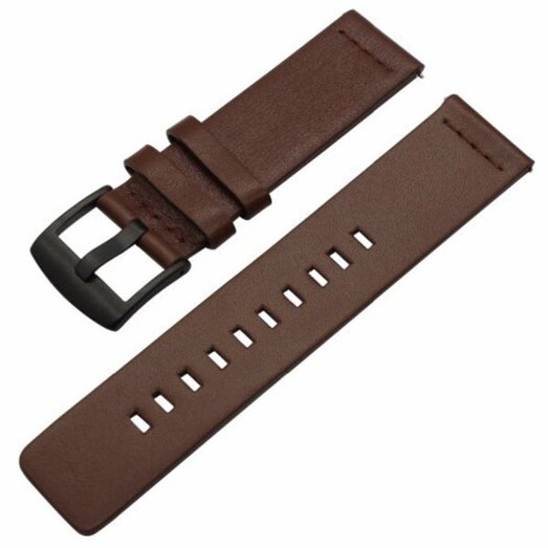 Genuine Leather Watch Band Wrist Strap For Garmin Vivoactive 3 / Vivomove Hr Brown Watch Bands