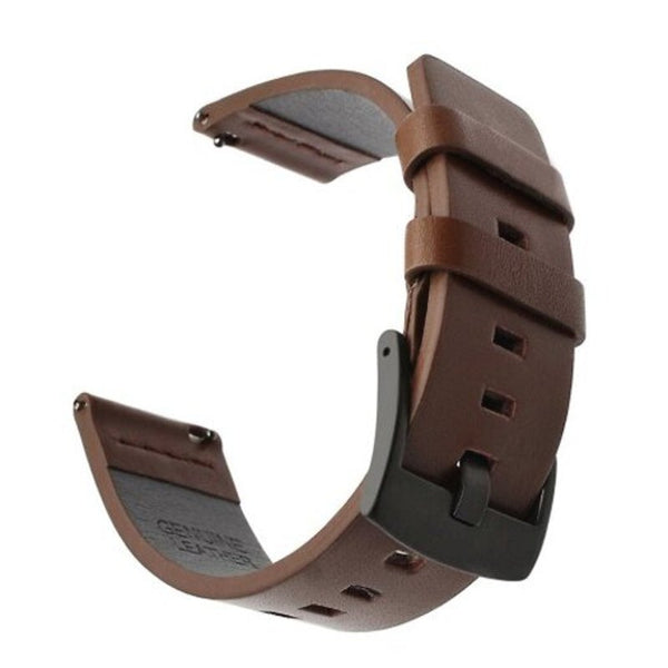 Genuine Leather Watch Band Wrist Strap For Garmin Vivoactive 3 / Vivomove Hr Brown Watch Bands
